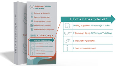 What is in the AirVantage AirMag Starter Kit: 30 Day supply of Tabs, 4 common sized AirMag's, Magnetic Applicator and Instruction Manual